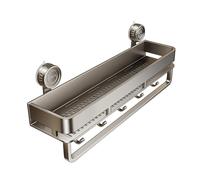 Étagère de douche, support mural de rangement, organiseur à ventouse, porte-bouteille de cuisine multifonctionnel avec crochets, accessoires de salle de bain pour installation sans perçage, décoration