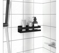 vidaXL Étagère de douche noir mat acier inoxydable 304 brossé