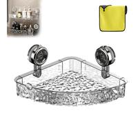 Étagère de douche transparente avec ventouses - Solution de rangement sans perçage pour salle de bain - Plateau amovible pour patient et gain de place pour un accès facile