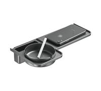 Étagère de douche Wall Mounted Batahroom Rack, Modern Plastic Toilet Shelf with Stainless Steel Ashtray, No Drilling Toilet Storage Rack Space Saving Bathroom Storage Porte-serviettes(Gun Gray)