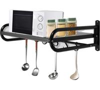 Étagère de four à micro-ondes montée au mur, acier au carbone durable, design peu encombrant, variante à 1 niveau