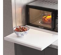 Étagère de four à micro-ondes, organiseur de cuisine extractible avec fermeture douce et tiroirs coulissants à extension complète, acier au carbone, pas de montage nécessaire