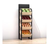 Étagère de Fruits et légumes de supermarché Commercial à 4 Niveaux, Grand présentoir de collations au détail, Supports de Pommes de Terre à oignons, Support de Produits de Cuisine (Couleur : Support