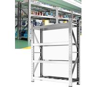 Étagère de garage en métal robuste de 208 cm de haut, système de rayonnage industriel (150 x 50 cm), capacité de charge de 3495 kg, solutions de rangement durables pour l'organisation du garage