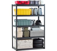 Étagère de garage VEVOR, 3000 lb étagère enfichable, étagère de stockage réglable en métal, 5 étages, 24'' x 4'' x 7'' 8'' pour cuisine, atelier, cave, entrepôt, noir