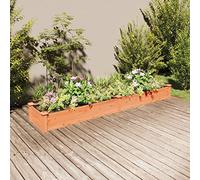 Étagère de jardin, parterre d'herbes, table de balcon, plate-bande surélevée avec insert, marron, 240 x 45 x 25 cm, en bois massif, solution idéale pour un jardinage peu encombrant et des plantes