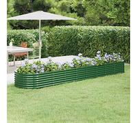 Étagère de jardin, parterre d'herbes, table de balcon, plate-bande surélevée en acier revêtu par pulvérisation, 368 x 80 x 36 cm, vert, solution idéale pour un jardinage peu encombrant et des plantes