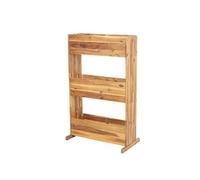 Etagère de jardinière HWC-L20 115x71x40cm bois d'acacia certifié MVG marron