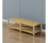 Étagère de jeu, support multimédia, support audio, style moderne en bois, à 6 niveaux, parfaite pour projecteur, lecteur DVD, console de jeux, boîtier de câble (120 x 48 x 42 cm, couleur bois)