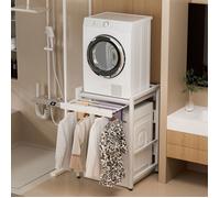 Étagère de lave-linge - Armoire de la salle de bain - CREMLANK - Acier au carbone - Rail coulissant - 63x73x105cm - Robuste