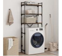Étagère de lave linge chêne fumé 67x25x163 cm bois d ingénierie