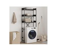 Étagère de lave linge noir 67x25x163 cm bois d ingénierie Black G