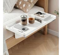 Étagère de lit à accrocher, 32 x 23,3 x 5,3 cm, table de chevet à accrocher, avec fentes pour câbles de charge, étagère pour canapé, tous les objets latéraux tels que fauteuils (blanc)
