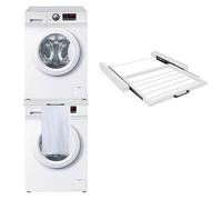 Étagère de machine à laver, 61 x 55 x 7,5 cm, cadre intermédiaire universel, 5 barres pour machine à laver et sèche-linge