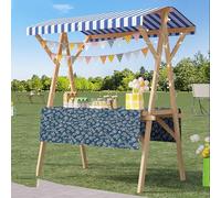Étagère de marché en bois, chariot portable avec chiffon de bœuf, chariot de concession facile à transporter pour desserts et marchés fermiers