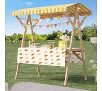 Étagère de marché en bois, chariot portable avec chiffon de bœuf, chariot de concession facile à transporter pour desserts et marchés fermiers