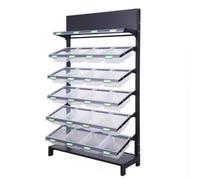 Étagère de marché en gros avec boîte de rangement amovible en polypropylène transparent pour frites, fruits, légumes, parfait pour la vente au détail et les événements