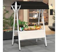 Étagère de marché pliable - Chariot de nourriture en bois sur roulettes pour vendre de la nourriture sur les marchés, événements et kiosques