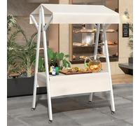 Étagère de marché pliable - Chariot de nourriture en bois sur roulettes pour vendre de la nourriture sur les marchés, événements et kiosques