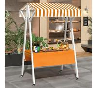 Étagère de marché pliable - Chariot de nourriture en bois sur roulettes pour vendre de la nourriture sur les marchés, événements et kiosques