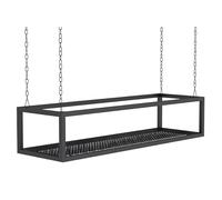 Étagère de montage au plafond, présentoir de décorations flottantes avec article en chaîne et grille inférieure, support de pot de fleur suspendu au plafond créatif pour balcon, bar(100*25*15)