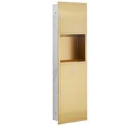 Étagère de niche encastrée en acier inoxydable pour salle de bain, avec porte pour papier toilette, idéale pour la maison, l'hôtel, l'hôpital et les lieux publics, BIDHCKQ49628-Gold-340 x 1200 x 140