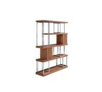 Etagère de noyer et acier chromé 3220C, 129 x 35 x 170 cm. -