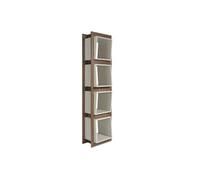 Etagère de noyer et cubes gris 3027C, 50 x 41 x 200 cm. -