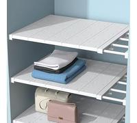 Étagère de placard extensible - Tension réglable pour armoire, solution de rangement peu encombrante pour maximiser l'espace du placard et désencombrer les placards, idéale pour la maison