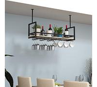 Étagère de plafond blanche à suspendre à 1 niveau, étagères flottantes industrielles familiales, étagère de rangement à suspendre, avec garde-corde/facile à installer, 6 tailles (noir, 80 x 30 x 60 cm