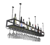 Étagère de Plafond - Casier à vin Suspendu au Plafond, Casier à vin Suspendu, Étagère de Plafond Suspendu en métal, Supports de Bar Support de Sol de Stockage en Verre, pour la décoration su