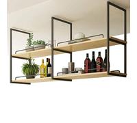 Étagère de plafond de rangement pour la maison, étagères métalliques suspendues pour la cuisine murale pour bouteilles de vin support pour plantes fleurs pour le balcon restaurant(Noir,140x30x80cm)