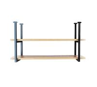 Étagère de plafond en fer forgé américain en bois massif, étagère à 2 couches, étagère de bar, étagère suspendue, 6 tailles (120 x 30 x 80 cm)
