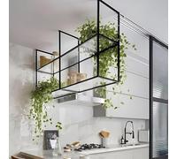 Étagère de plafond murale à 2 niveaux en métal et acrylique pour pots et poêles dans les restaurants et cuisines (taille : 120 cm)