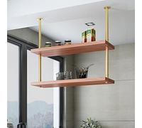 Étagère de plafond nordique à suspendre pour verres à vin - Étagère de plafond industrielle en fer forgé et bois massif multi-couches pour plantes, décoration de style loft pour maison, bar et cuisine