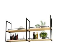 Étagère de plafond Support de rangement de cuisine à 2 couches, casier à vin suspendu créatif étagères flottantes en bois pour cuisine/salle à manger/étagère de décoration de bar ( Size : 140x30x80cm