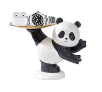 Étagère de poche d'arrivée, étagère à clés pour table d'entrée | Résine de tablette de stockage de clé créative : figurine de panda, sculpture d'animaux, organisateur de bijoux, boucles d'oreilles,