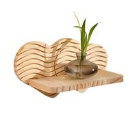 Étagère de pot de fleurs créative en forme de cœur en pin à suspendre au mur - Étagère murale pour le travail du bois, l'artisanat, le mur intérieur, la décoration de la maison, la queue longue |