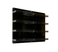 Étagère de Présentation Murale en Acrylique, Organisateur Flottant 4 Niveaux Épais Brillant, Support Résistant pour Tasses Figurines Café Maison(Black,60cm/23.6in)