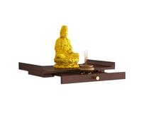 Étagère de prière Traditionnelle en Bois, autel Mural avec poignées en métal, Planche coulissante, Armoire de méditation Peu encombrante(40cm)