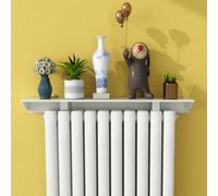 Étagère de radiateur améliorée - Couvercle en alliage d'aluminium anti-fumée et anti-poussière, pas de perçage nécessaire avec support facile à installer pour une meilleure efficacité du chauffage de