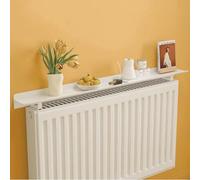 Étagère de radiateur blanche avec supports sans perçage nécessaire - Cache-radiateur mural en alliage d'aluminium pour protection - Capacité de charge de 30 kg - 15 cm x 40 cm