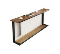 Étagère de Radiateur en Bois Massif, Tablette Radiateur Cache-radiateur, Étagère de Rangement Moderne pour Canapé-lit, Console Murale pour Salon ou Chambre(Black,140cm/55in)