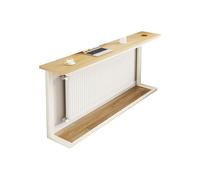 Étagère de Radiateur en Bois Massif, Tablette Radiateur Cache-radiateur, Étagère de Rangement Moderne pour Canapé-lit, Console Murale pour Salon ou Chambre(White,140cm/55in)