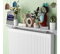 Étagère de radiateur, sans perçage, couvercle de chauffage anti-poussière amovible, support de rangement fin pour maison, bureau, cuisine, chambre à coucher, salon - 120 cm