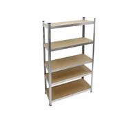 ECD Germany Étagère de Rangement - 180x90x40 cm - Charge jusqu'à 750 kg - en Métal Galvanisé - 5 Panneaux MDF
