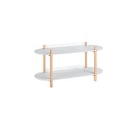 Table Console Sur Pied En Bois Avec 2 Étages Effet Bois Gris Gris