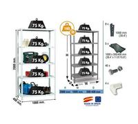 Etablis Simon Rack - Etagère de rangement 2000x1000x400mm Blanc Charge 75Kg - Advantage PLUS 5/400