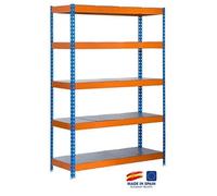 - Etagère de rangement 2000x1200x450mm bleu/orange/galva charge 300 Kg - Bricoforte 1204-5 Metal