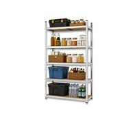 Etagère de Rangement 5 niveaux Bois MDF réglables 90x40xH180cm Rayonnage métal Charge 875kg - Garage Atelier Cellier
